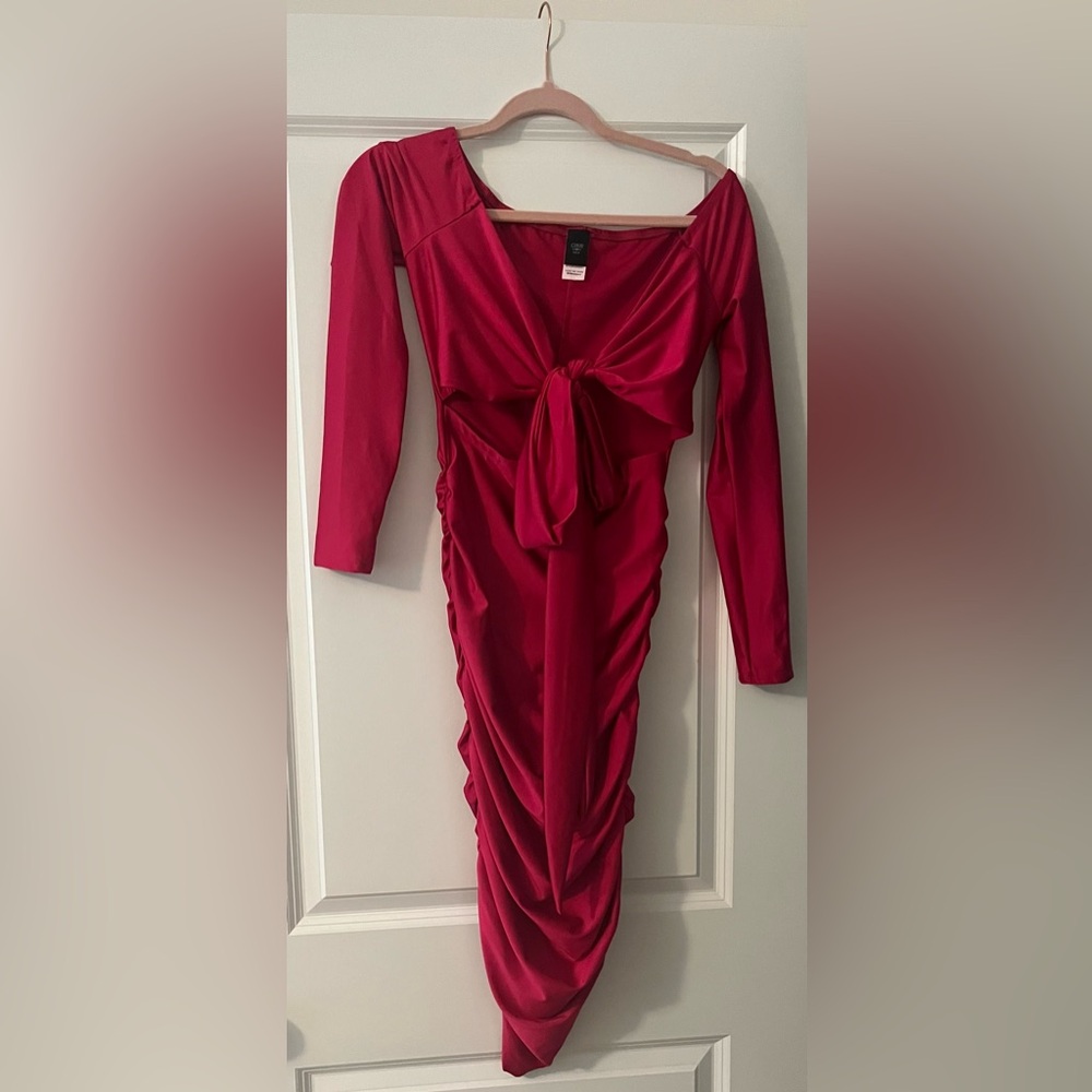 Fuchsia Midi Dress - Size Medium